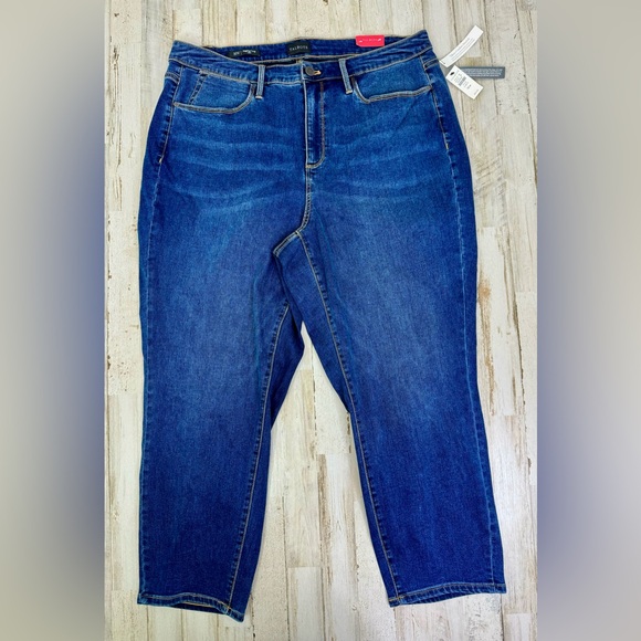 NWT Talbots Navy Blue Jegging Crop High Waist Jeans With Pockets 16W Curvy - Picture 2 of 13